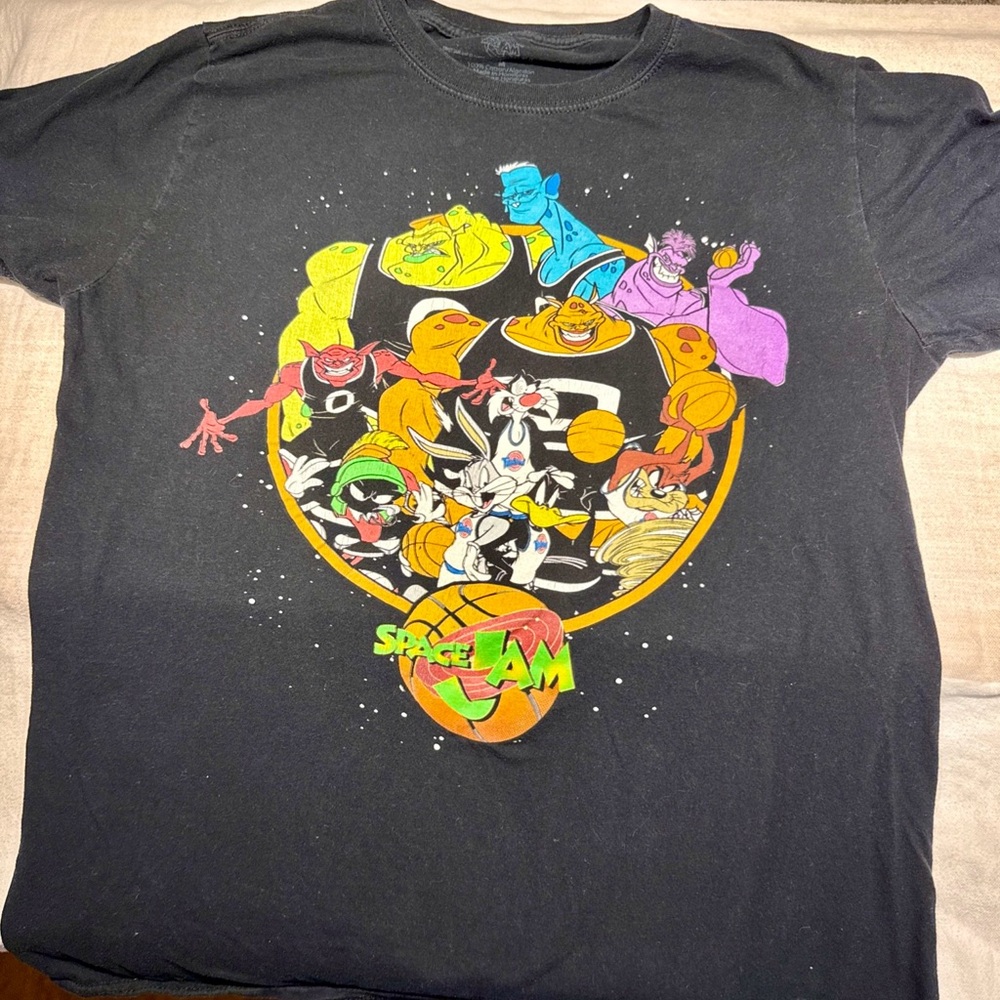 Disney Black Tee with Colorful Characters
